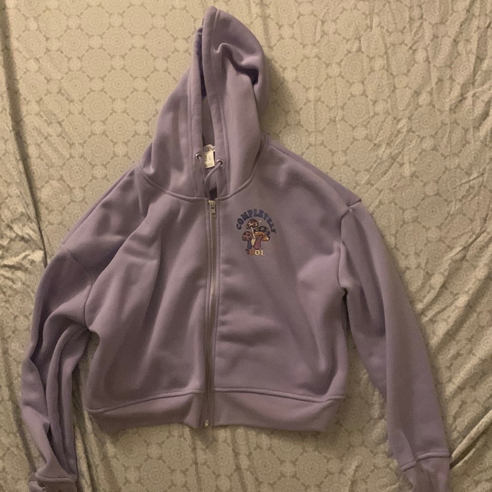 Purple crop top hoodie
